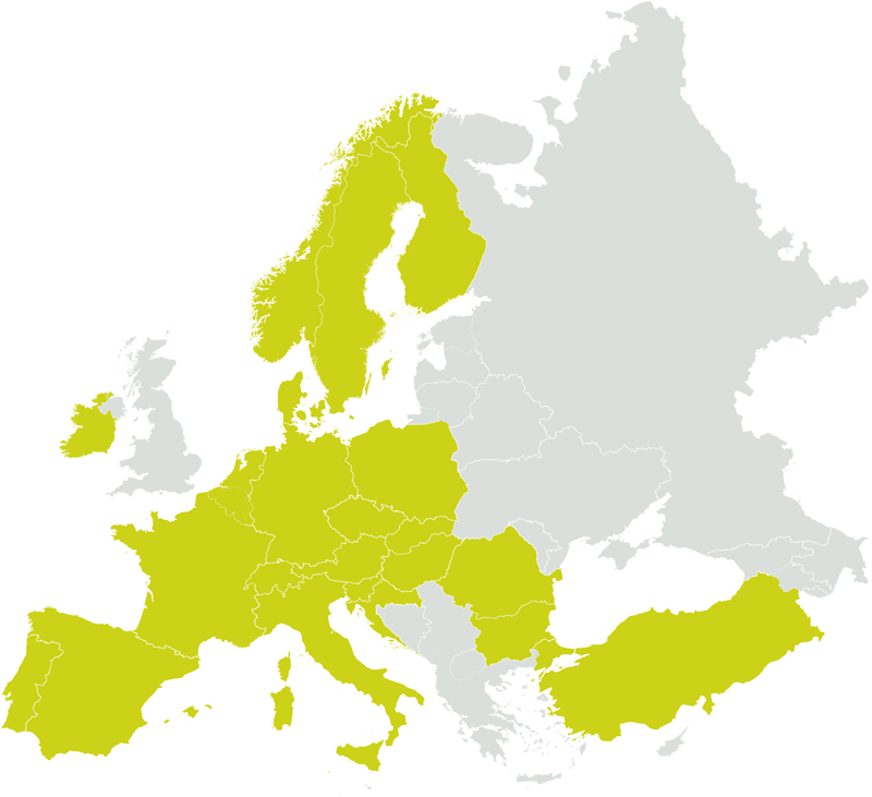 Europakarte mit Ländergrenzen