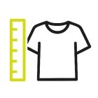 Icon von einem Lineal und einem T-Shirt