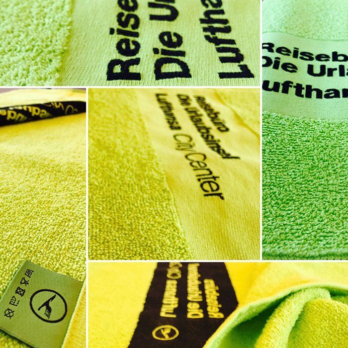 Frottee-Textilien mit Veredelung von Lufthansa City Center